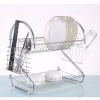 hot sale s shape two tier chrome dish rack dish drainer