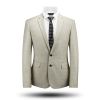 BEIGE REGENT FIT WOOL LINEN BLAZER