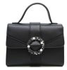 black hobo bag with fl...