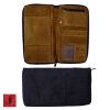 TRAVEL PASSPORT DENIM & LEATHER WALLET 