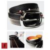 TWO COLOUR STRIPE LEATHER BELT D1