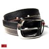 TWO COLOUR STRIPE LEATHER BELT D1