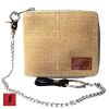 JUTE CANVAS ZIP ROUND CHAIN CLIP WALLET