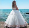 Handwork Girls Party Ball Gowns Chiffon Kids Wedding Dresses