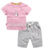 New Design Summer Embroidered T-Shirt Set Children Clothing