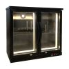 PVC Coating Shelf Back Bar Refrigerator , Double Glass Door Bar Fridge