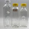 wholesale custom PET clear beverage use square plastic juice bottle with different size