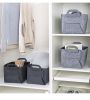 Collapsible Storage Basket Bins Foldable Handmade Rectangular Felt Fabric Storage Box Cubes Containers with Handles