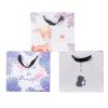 Custom Print Gift 250g white cardboard Shopping Packaging Black Ribbon Handle