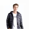 Winter Mens Boys Cotton Padded Jacket Hooded Down Jacket