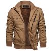 Plus Velvet Military Jacket Warm Add Wool Cashmere Padded Jackets for Men Outdoor Mens Clothes Casual Zipper Jackets 