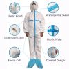 High quality disposable non-woven coverall EN14126 solation Gown with hood Disposable Protective Suit Nonwoven Coveralls