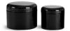 Black Polypropylene Plastic Double Wall Round Base/Top Jars