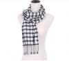 Plaid Pattern Jacquard Pashmina Shawls Tassel Scarf