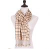 Plaid Pattern Jacquard Pashmina Shawls Tassel Scarf