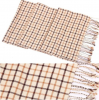 Plaid Pattern Jacquard Pashmina Shawls Tassel Scarf