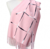 Square Pattice Pink Pashmina Scarf Shawl With Tassel