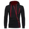 Fashion Bias Zipper Design Casual Hoodies