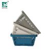 Unfoldable Double Handle Plastic Supermarket Shopping Basket Wholesale