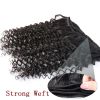 Deep Curly Hair Bundles 3 Human Hair Bundles Extensions 100% Brazilian Hair Weave Bundles Healthy End Natural Black Wave