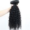 Deep Curly Hair Bundles 3 Human Hair Bundles Extensions 100% Brazilian Hair Weave Bundles Healthy End Natural Black Wave