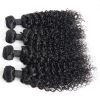 Deep Curly Hair Bundles 3 Human Hair Bundles Extensions 100% Brazilian Hair Weave Bundles Healthy End Natural Black Wave