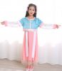 Wholesale summer girl Chinese traditional ethnic long sleeve round colar princess dress festival birthday  Hanfu