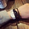 Korean version of simple black-and-white belt retro couple Watch