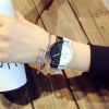 Korean version of simple black-and-white belt retro couple Watch