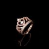 Platinum Plated Zircon Crown Engagement Band Rings Wedding Gift for Women