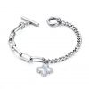 Titanium Steel Bracelet with Pendant Queen Head/ Heart/Four Leaf Clover