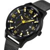 Factory supply fashion men's quartz watch with mesh strap and import movement