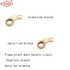 Safety sparkless explosion-proof tool explosion-proof bent handle single head spanner is made of aluminum bronze and beryllium bronze