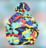 Multi color panel custom logo Fleece hoodie