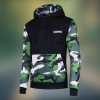 Multi color panel custom logo Fleece hoodie