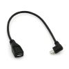 shenzhen short fast data charging 90 degree right angle u l shape micro usb male to micro otg usb female extension cord cable 