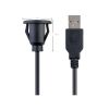 2.0 3.0 round connector panel mount male to female shielded high speed usb a port extension cable cord for mobile phone charger 