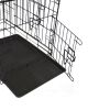 Durable folding two doors dog crate with plastic tray