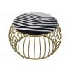 Metal frame marble top round coffee table