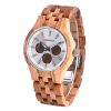 Men's Wooden Watch Luminous With 3 Eyes Butterfly Buckle 3 Atm Water Resistant Japan Movt. Quartz Watch Custom Logo