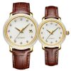 Luxury Elegant Mechanical Watches Relojes Jade Dial Genuine Leather Strap Couple Automatic Watch