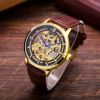 Fashion gold wrist watch automatic mechanical movement men's watch