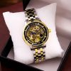 Fashion gold wrist watch automatic mechanical movement men's watch