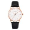 OEM Water Resistant Stainless Steel Case Leather Strap Super Thin Swiss Ronda Movement Couple Watch