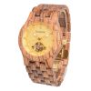 Custom logo OEM wholesale luxury diamond mens Bewell branded automatic mechanical waterproof wood bamboo quartz wrist watch