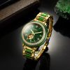 OEM luxury automatic mechanical jade watches with CZ stones for men and women