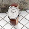 OEM High End Chronograph 3ATM Water Resistant Genuine Leather Watch For Men 