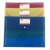 Office Stationery Manufacturer Translucent A4 FC Plastic Document Bags With Card Holder