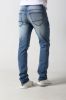 Men'straight slim denim jeans with distressed and nice stitches