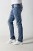 Men'straight slim denim jeans with distressed and nice stitches